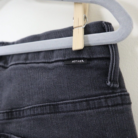 MOTHER Size 23 High Waisted Looker Ankle Fray Jeans Lighting Up Lanterns Black - Picture 10 of 11